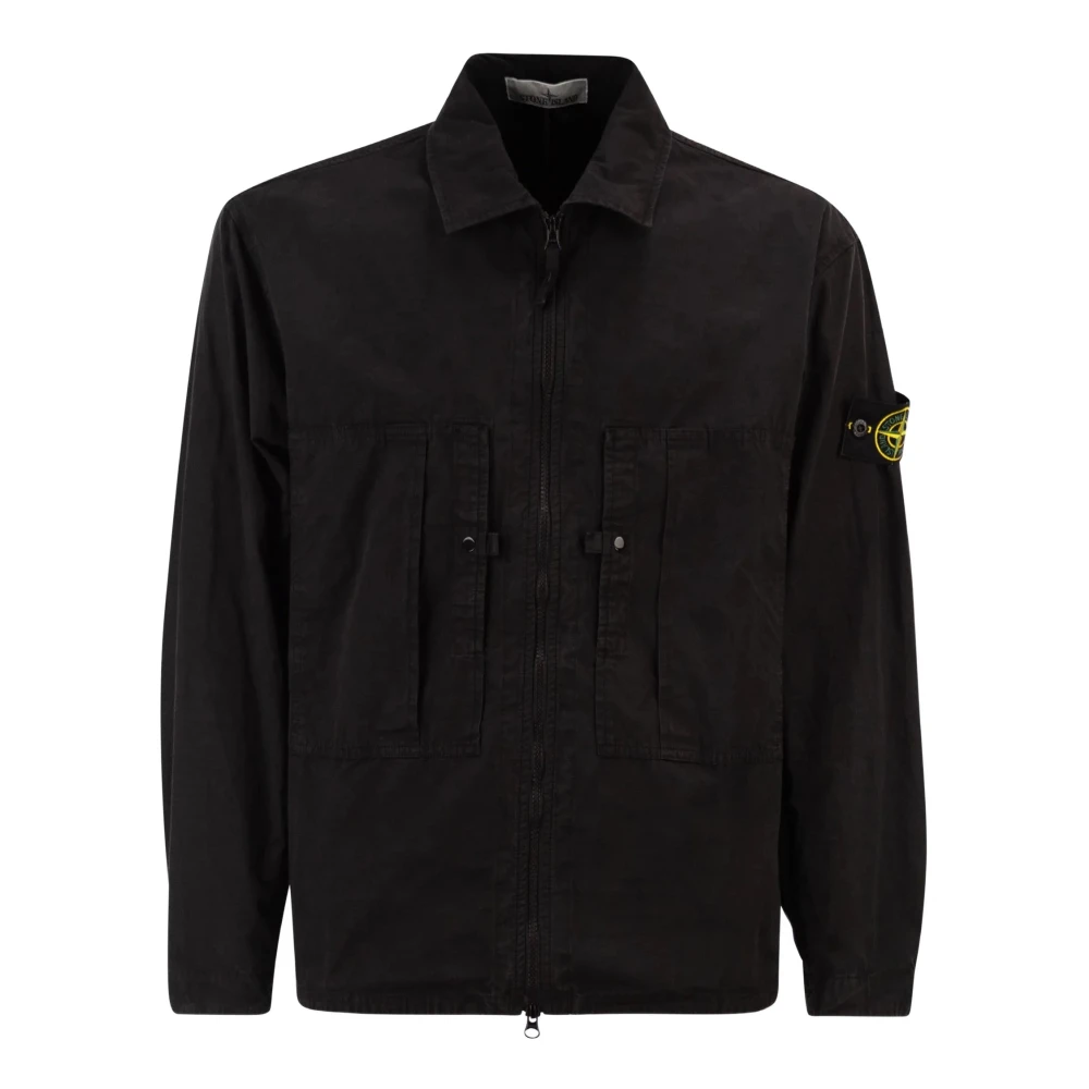 Stone Island Black Light Jackets, Male, M, Light Jacket