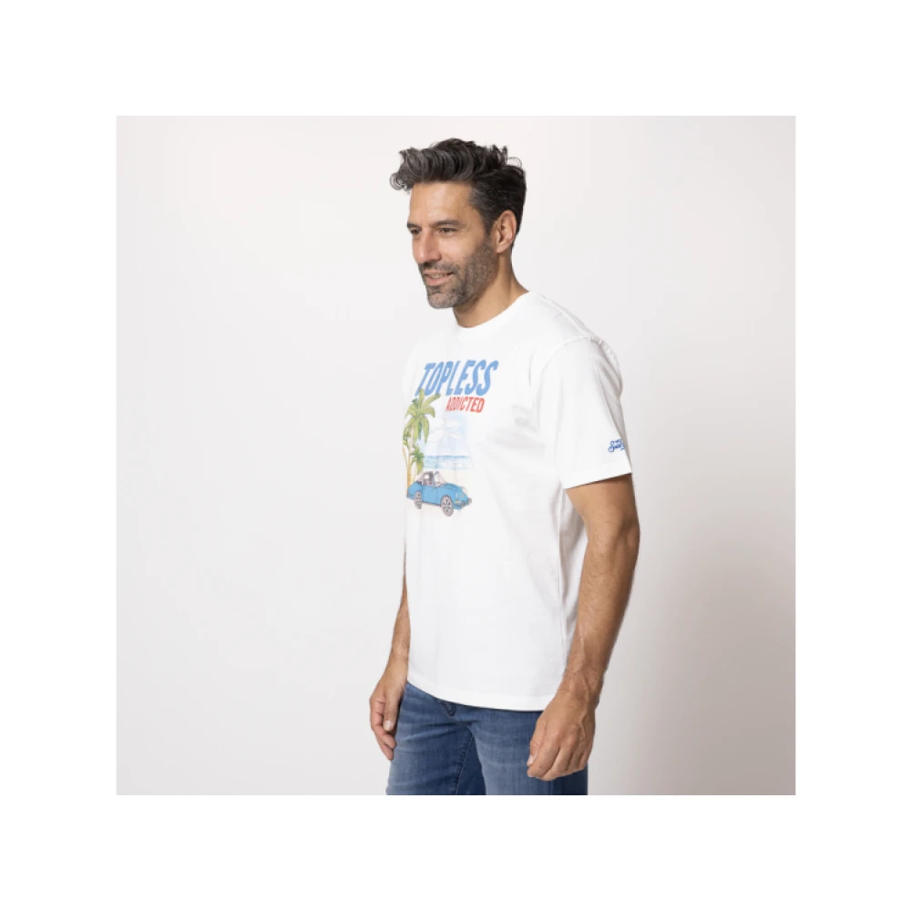 MC2 Saint Barth Witte Topless Addicted T-shirt White Heren