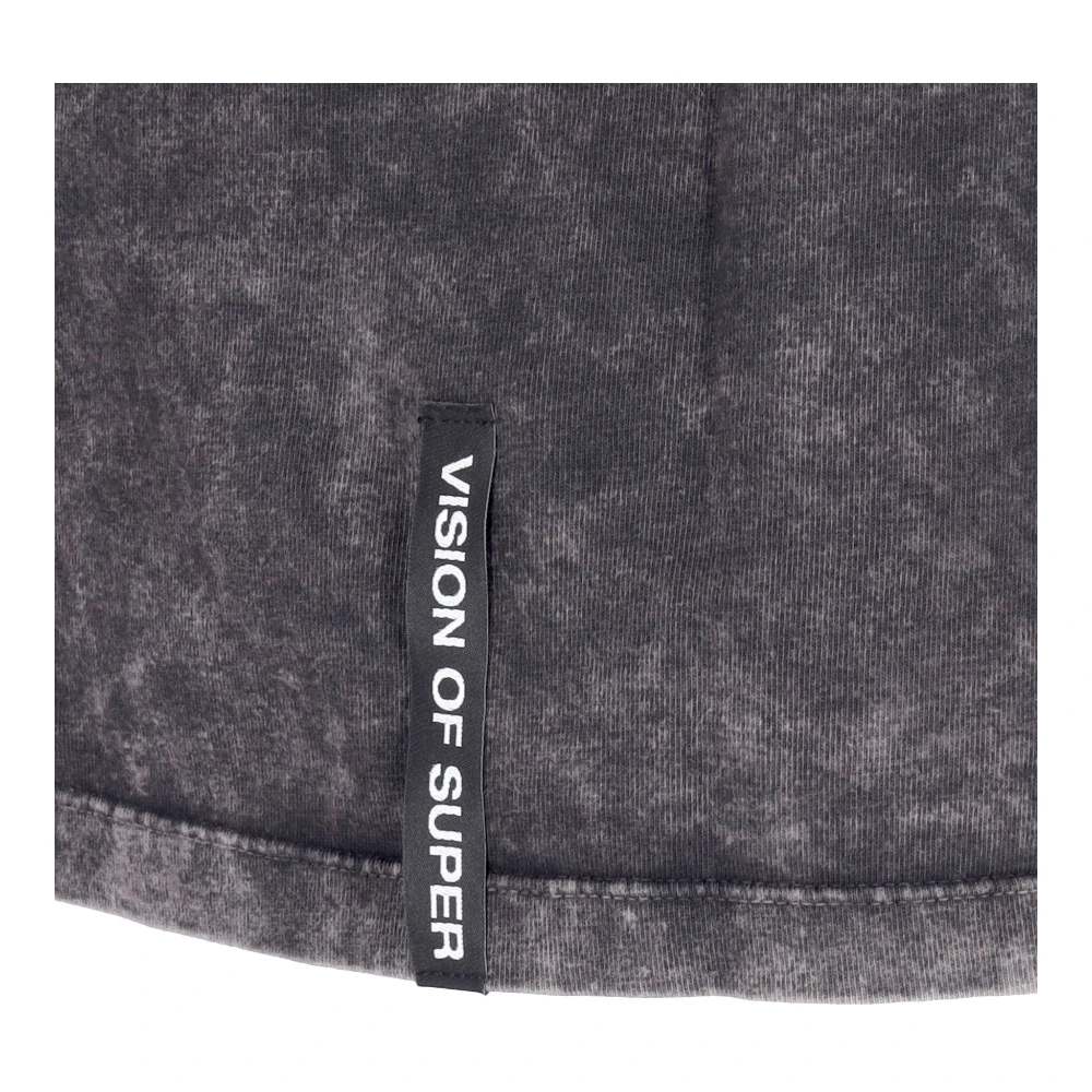 Vision OF Super Geborduurde Vlammen T-shirt Grijs Wit Gray Heren