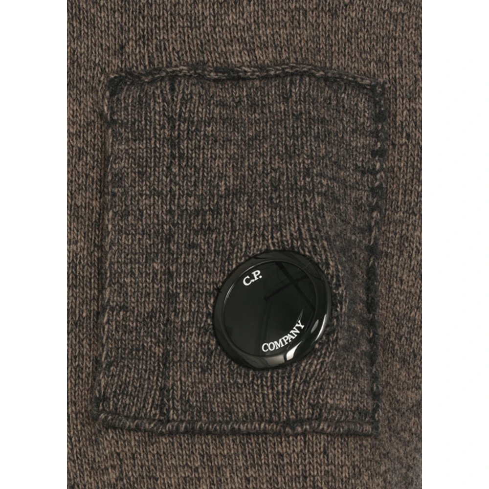 C.P. Company Bruine wollen trui met ronde hals Brown Heren