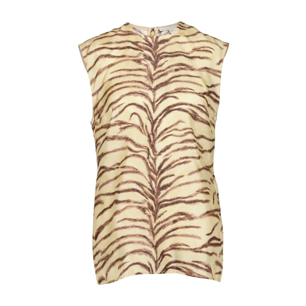 Stella Mccartney Tijgerprint Mouwloze Top Beige Dames