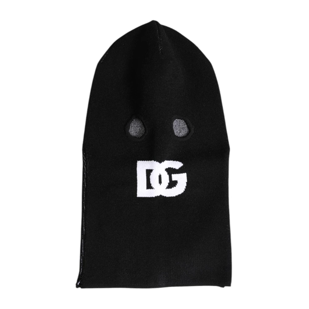 Dolce & Gabbana Kvinno Svart Accessoarer Dam, One Size, Lyxig Cashmere Skidmask Balaclava