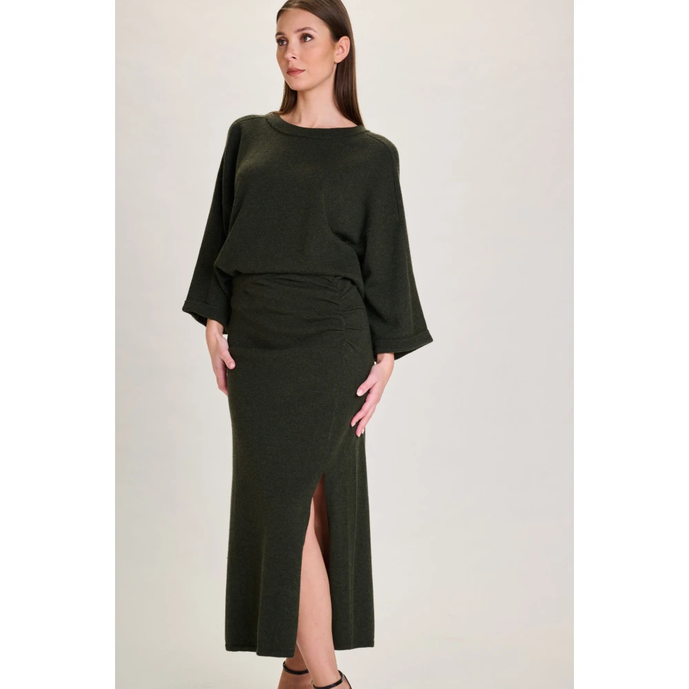 March23 Rok midi met bloemenprint Green Dames