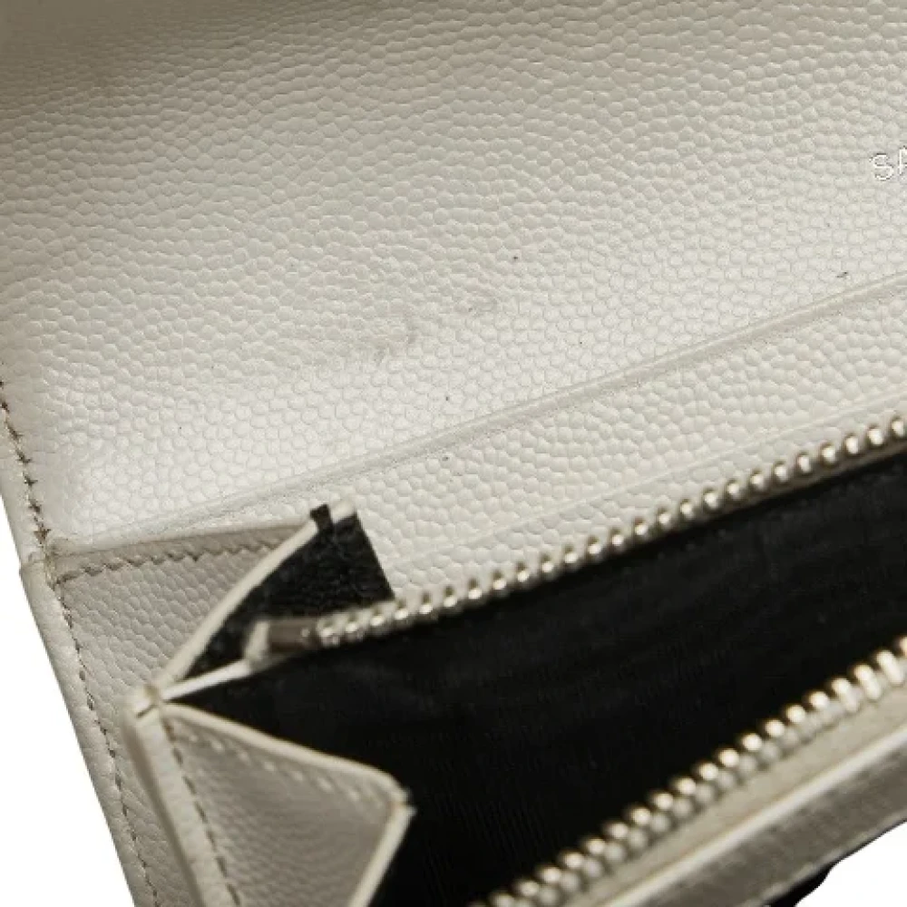 Yves Saint Laurent Vintage Pre-owned Leather wallets White Dames
