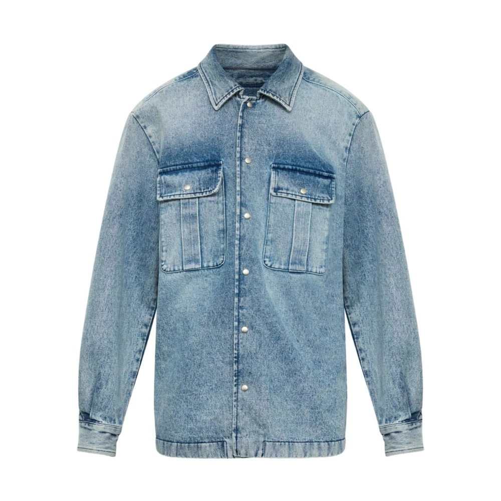 Mm6 Maison Margiela Men's Blue Long Sleeve Denim Shirt - Denim Shirts - L - Shirts