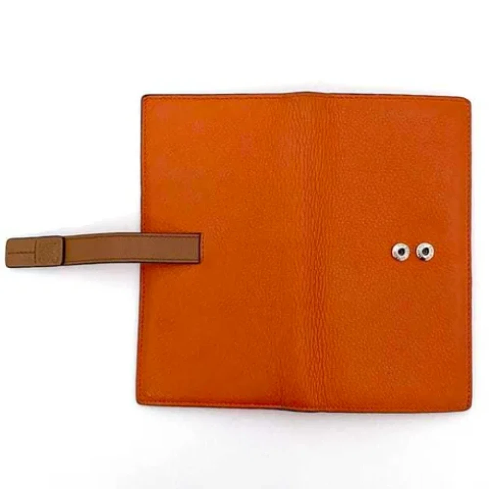 Loewe Pre-owned Leather wallets Orange Dames