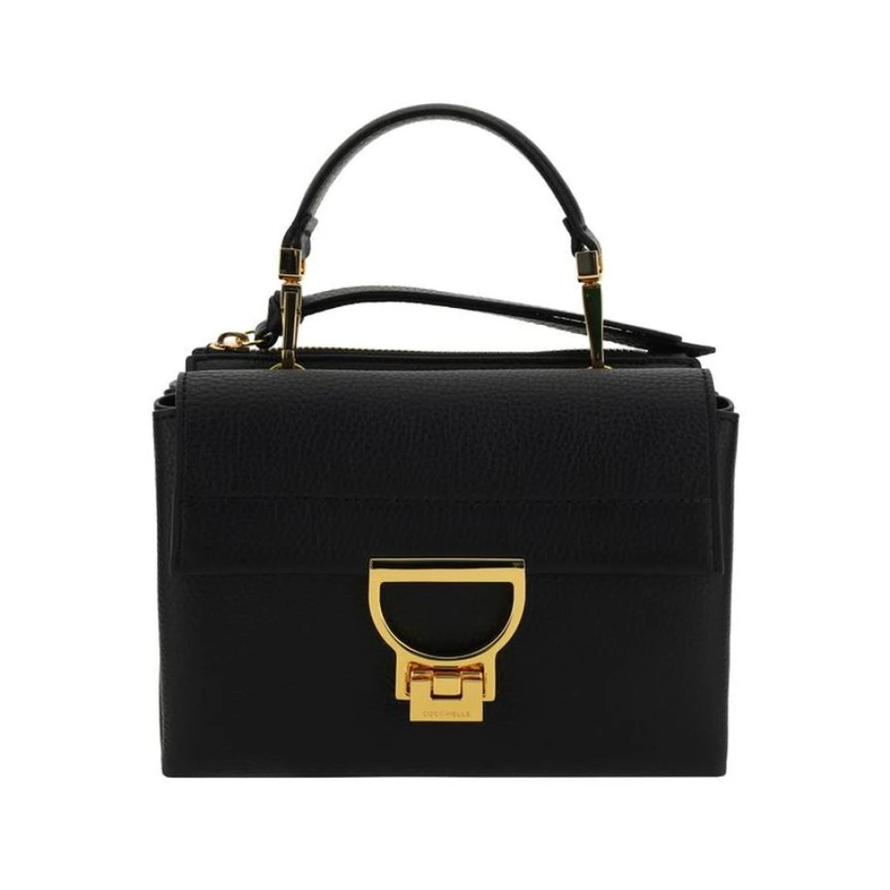 Coccinelle , Handbags, Female, Black, One Size, Luxurious Leather Top Handle Handbag