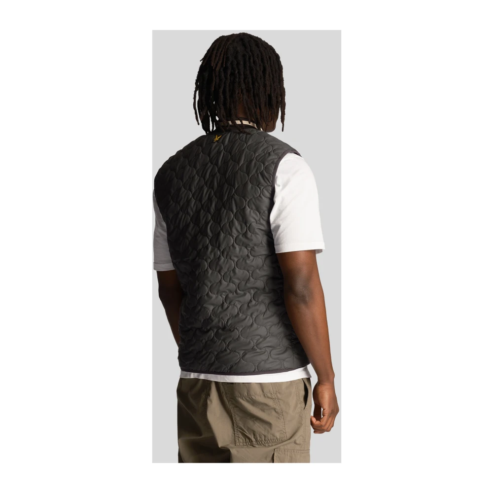 Lyle & Scott Gewatteerde Gilet Jassen Gray Heren