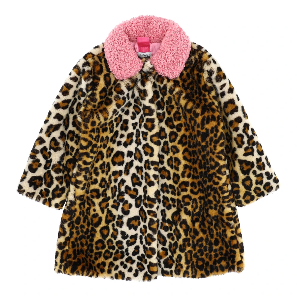 Monnalisa Girls Multicolor Fleece Jackets, 6 Y, Animalier Coat