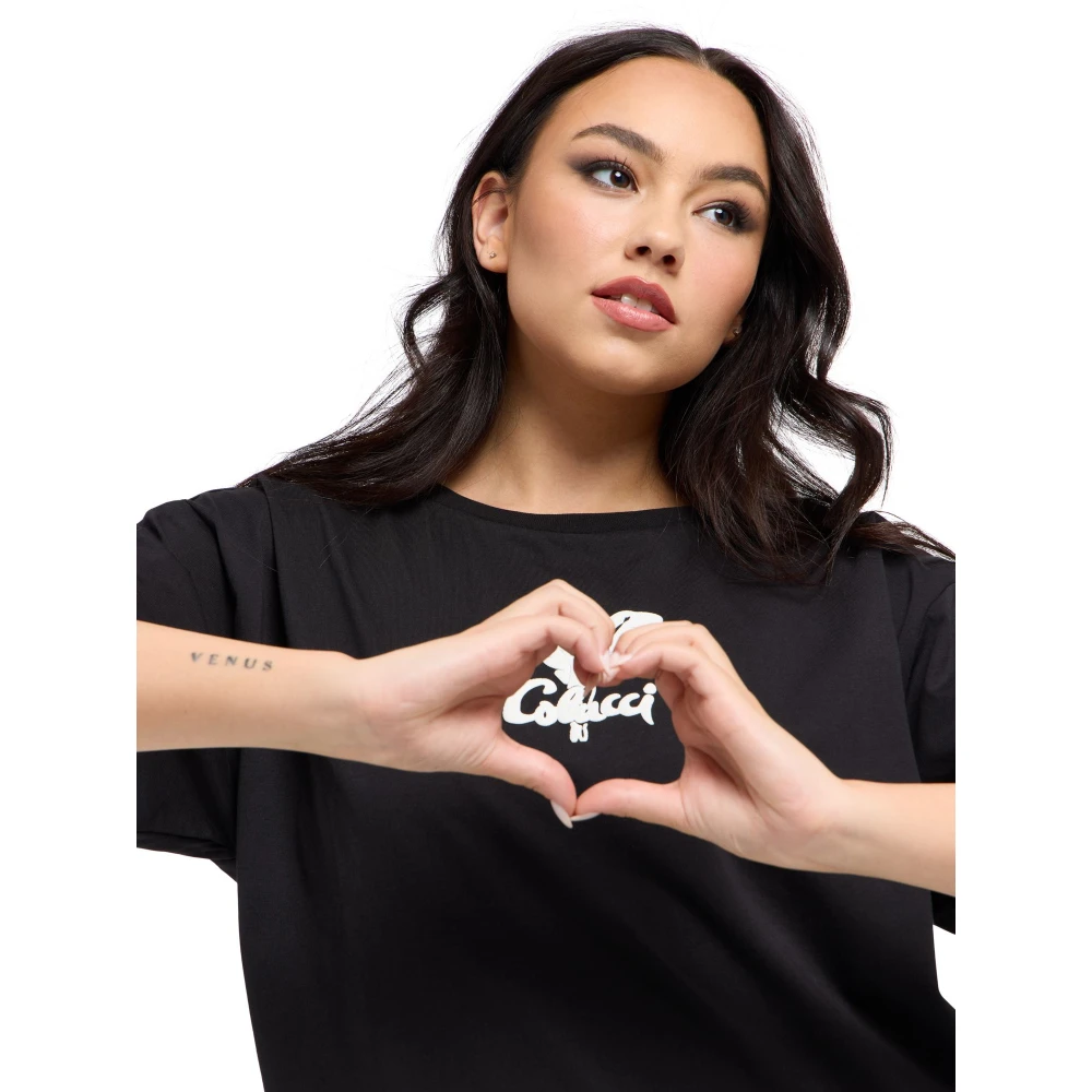 carlo colucci Logo Oversize T-Shirt Black Dames