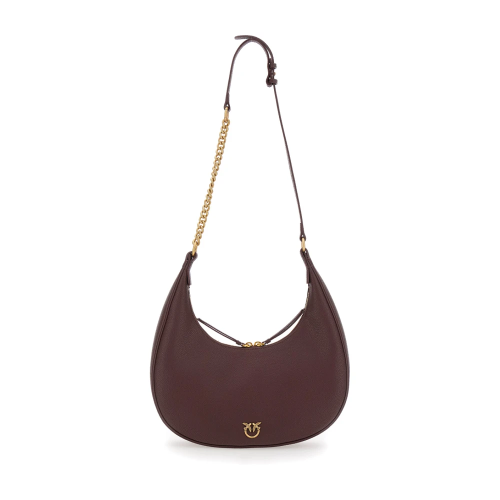 pinko Bruine Klassieke Leren Hobo Tas Brown Dames