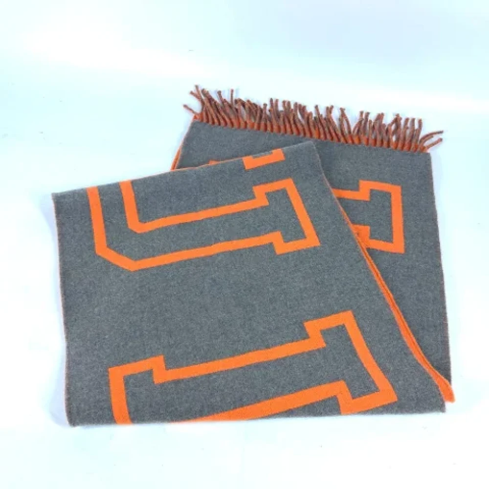 Louis Vuitton Vintage Pre-owned Cashmere scarves Gray Dames
