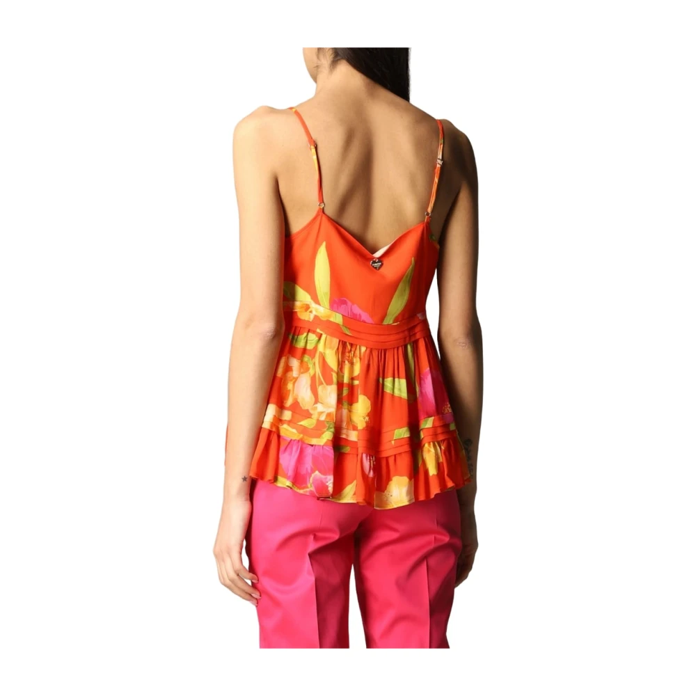 Twinset Mouwloze Top Orange Dames