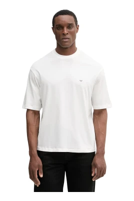 Oversized Jersey T-shirt med logotyptryck med sliten effekt
