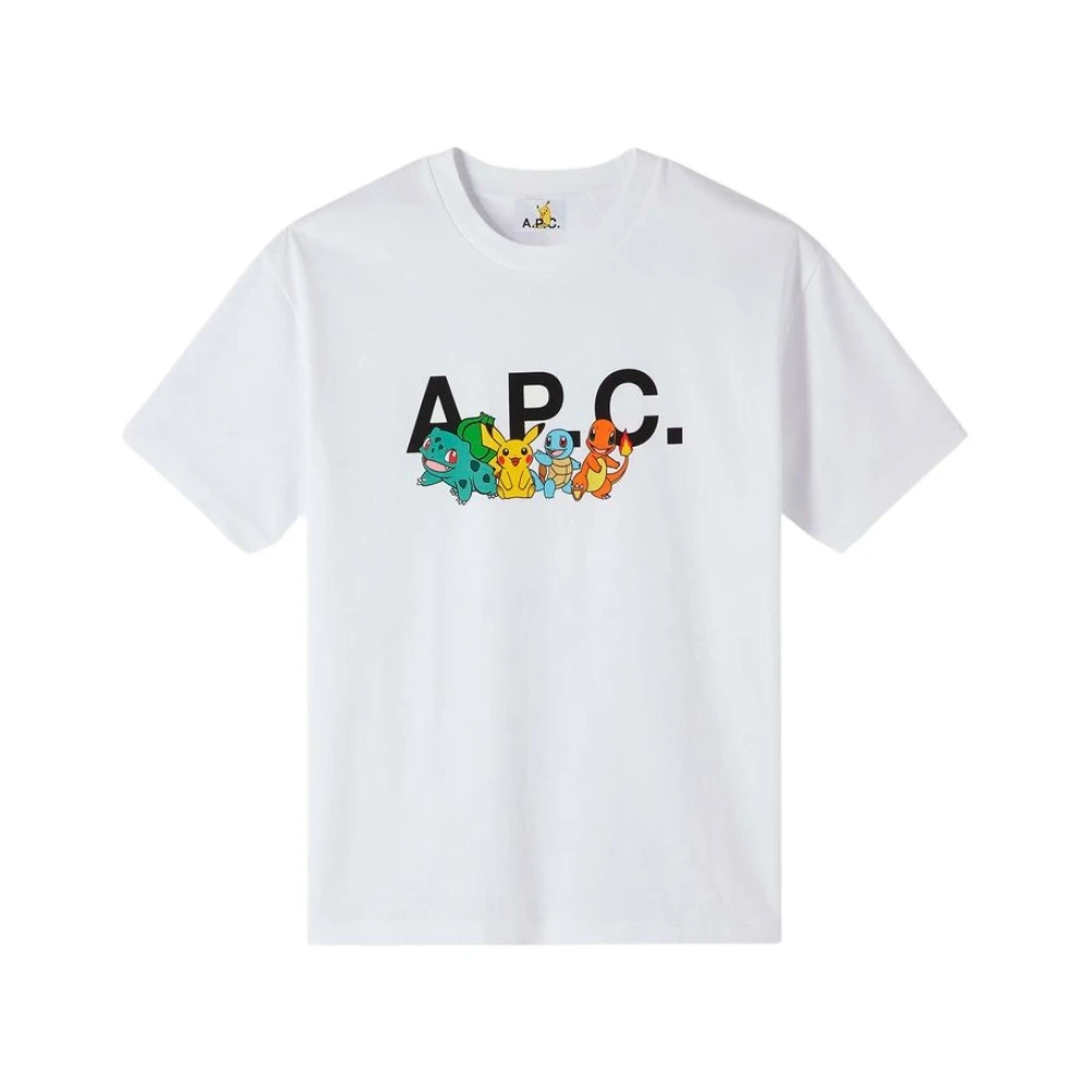 A.p.c. Pokémon x T-shirt met Bulbizarre Pikachu Carapuce en Salamegrave;che prints White Heren