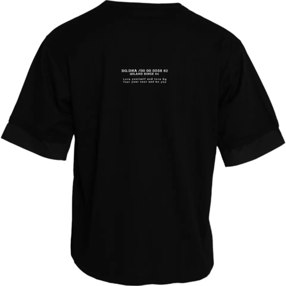 Dolce & Gabbana Zwart katoenen T-shirt met korte mouwen Black Heren