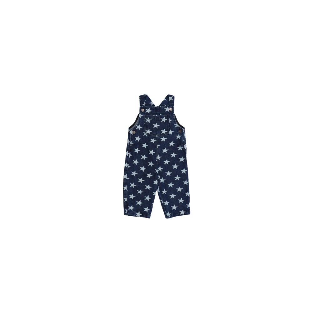 The New Society Stjärntryckt Denim Baby Overall Blue, Unisex