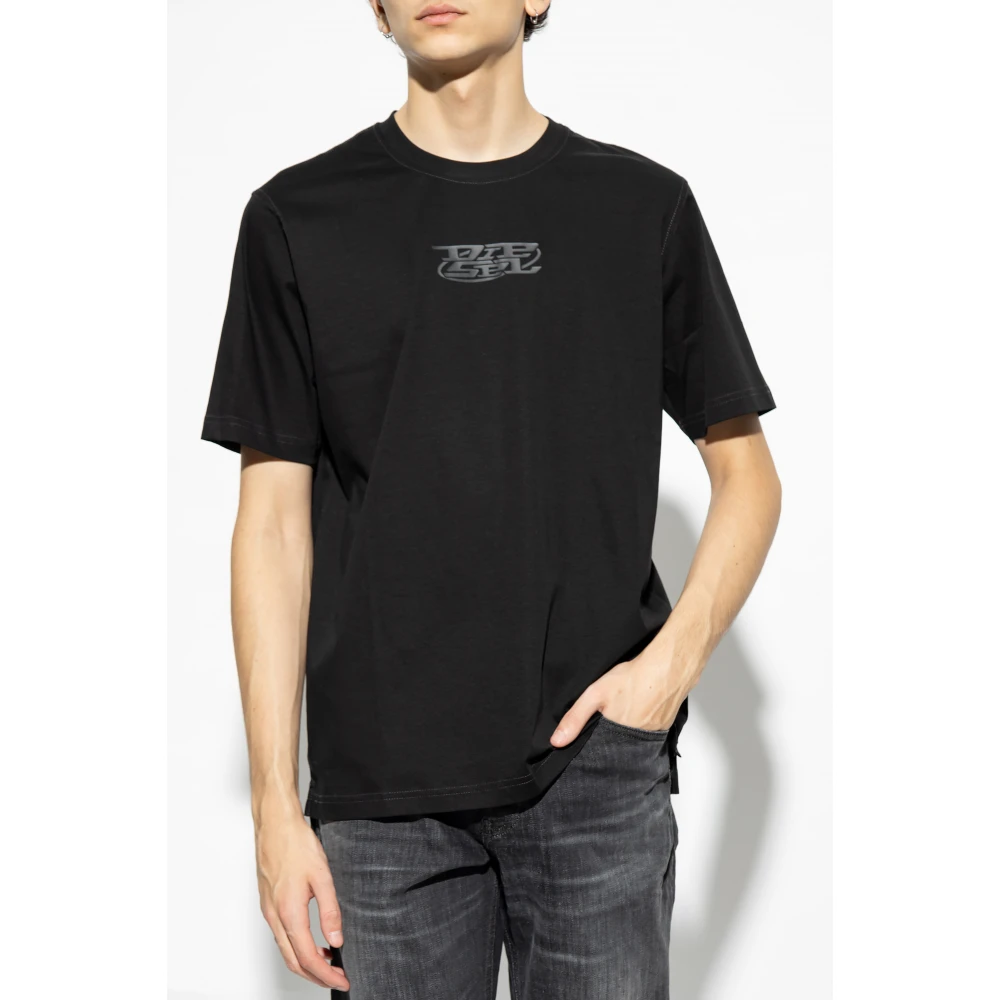 Diesel T-Must-Slits-N T-shirt Black Heren
