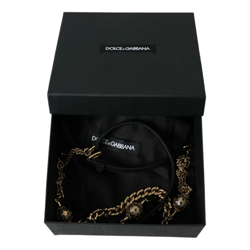 Dolce & Gabbana Kristal Bounce Leren Riem Black Dames