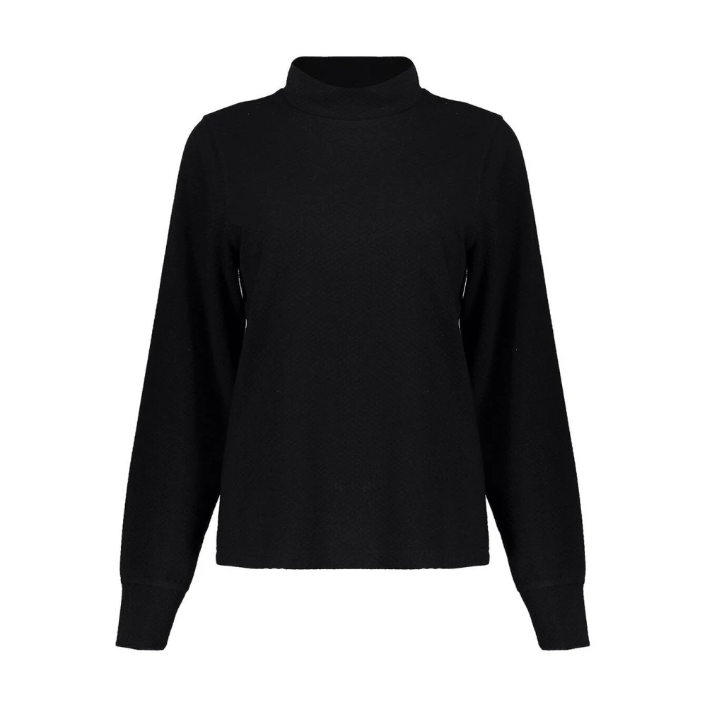 Geisha Solid Jacquard Sweatshirt Black Dames
