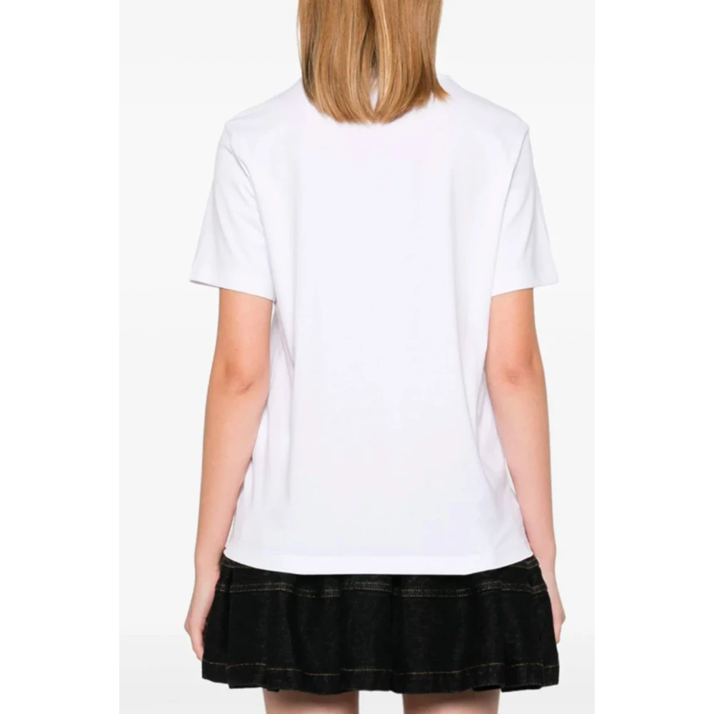 Msgm Wit Crew Neck T-shirt met Decoratie White Dames