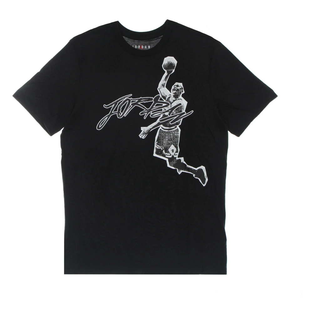 Jordan Crew Neck T-shirt Svart/Vit Print Black, Herr