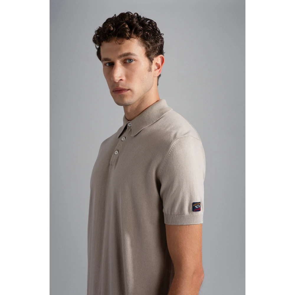 PAUL & SHARK Biologisch Katoen Beige Polo Shirt Beige Heren