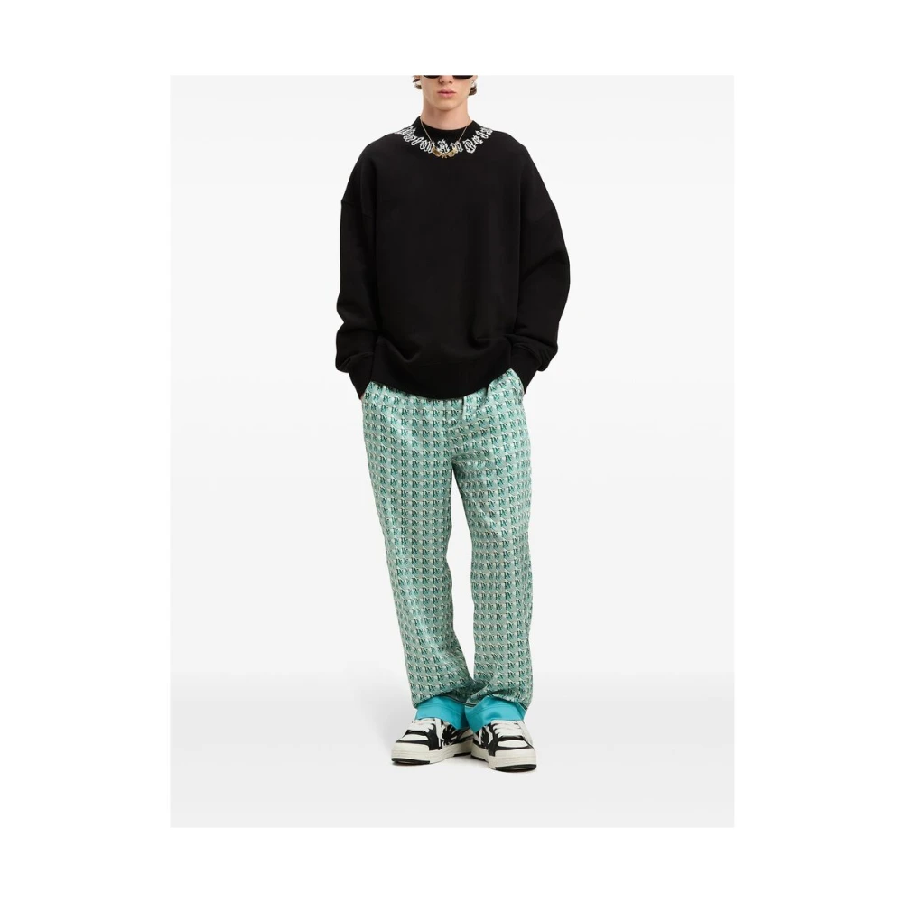 Palm Angels Zwarte Logo Print Sweater Black Heren