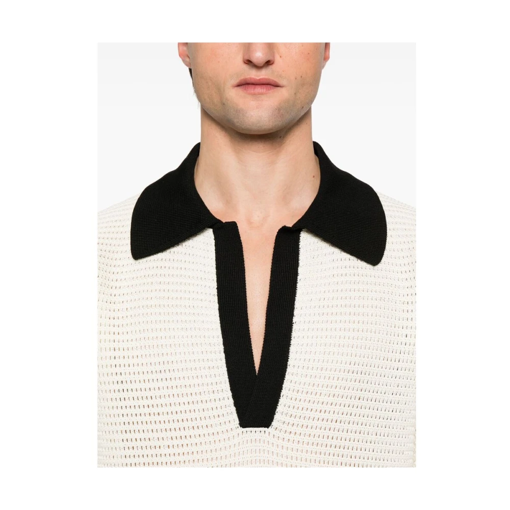 Jil Sander Witte Split Hals Trui White Heren