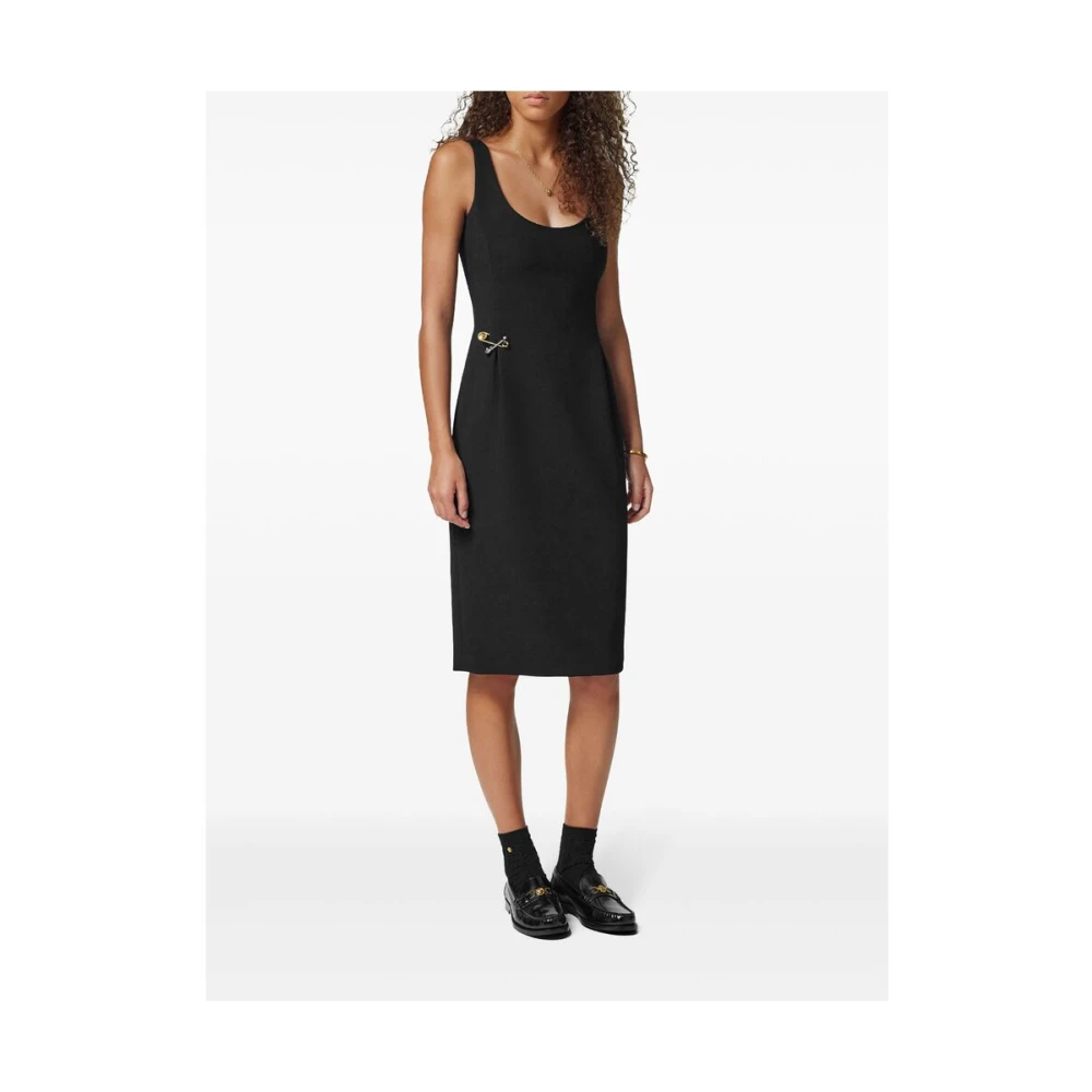Versace Zwarte Mouwloze Jurk met Medusa Motief Black Dames