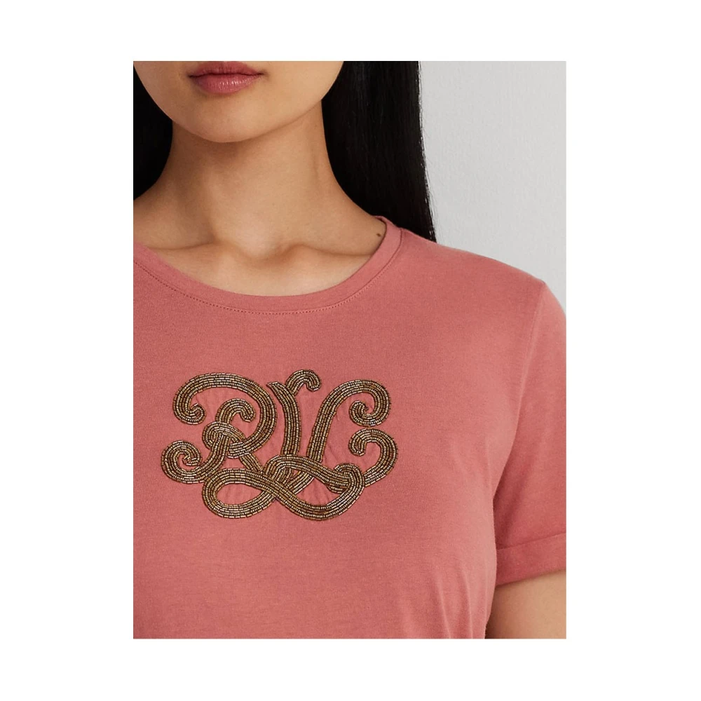 Ralph Lauren Stijlvol T-shirt voor Mannen Pink Dames