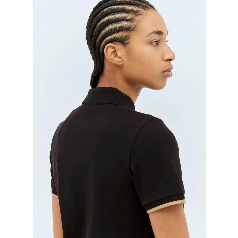 Moncler Klassieke Logo Patch Polo Shirt Black Dames