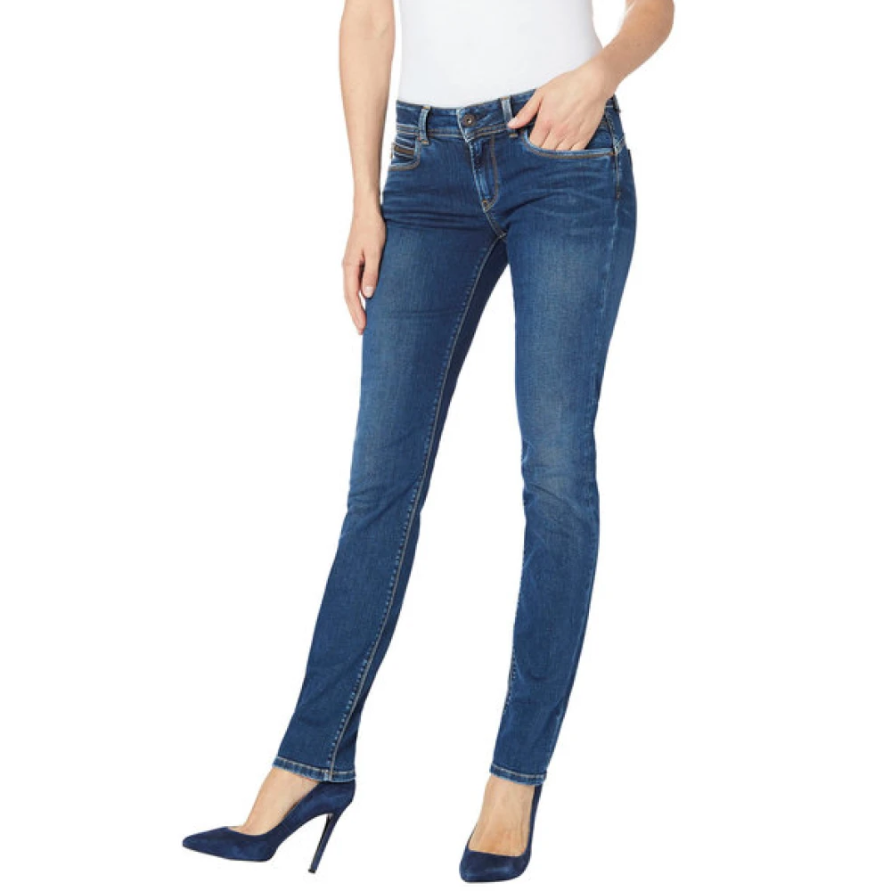 Pepe Jeans Donkere Denim Slim Fit Jeans Blue Dames