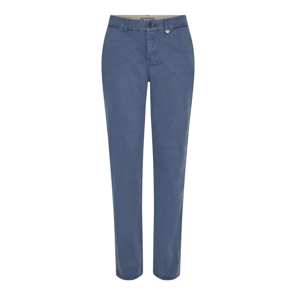 MOS MOSH Stijlvolle Chino Broek met Mid-Rise Taille Blue Dames