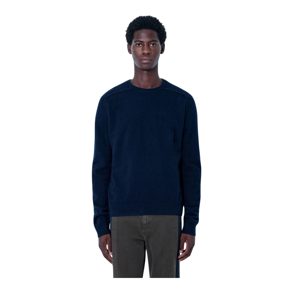 Maison Martin Margiela Men's Blue Crew Neck Sweater In Virgin Wool - Image 4