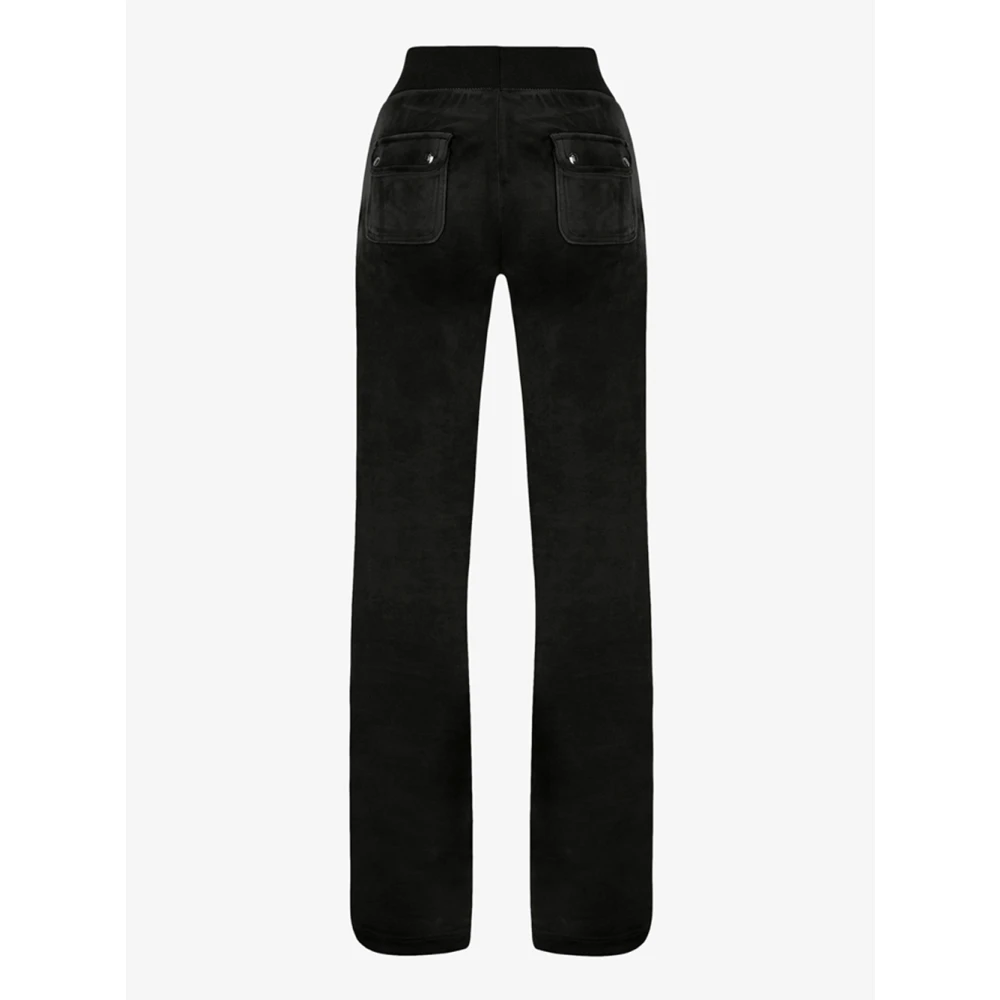 Juicy Couture Zwarte Fluwelen Broek met Zakken Black Dames