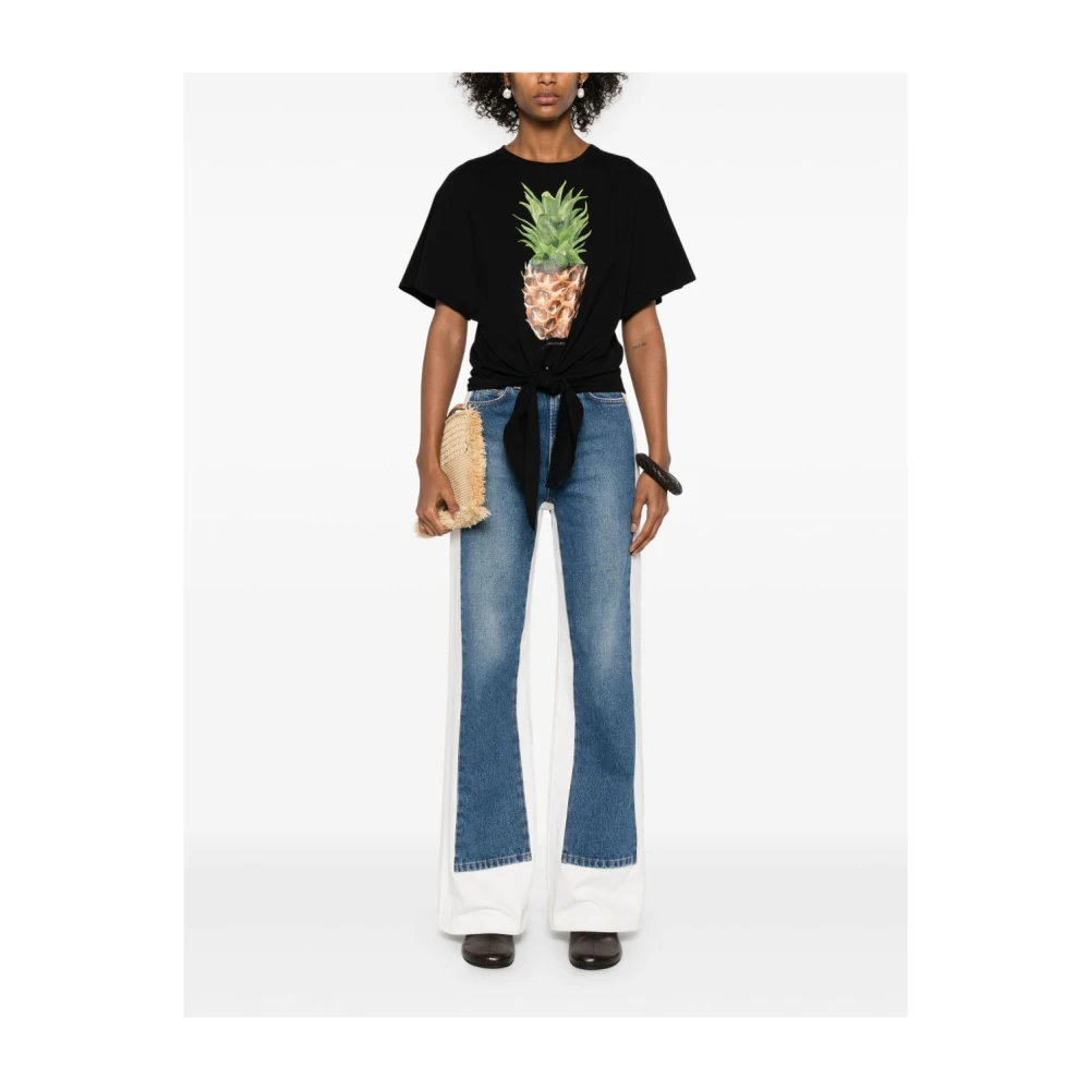 Stella Mccartney Zwart Grafisch Print T-shirts en Polos Black Dames