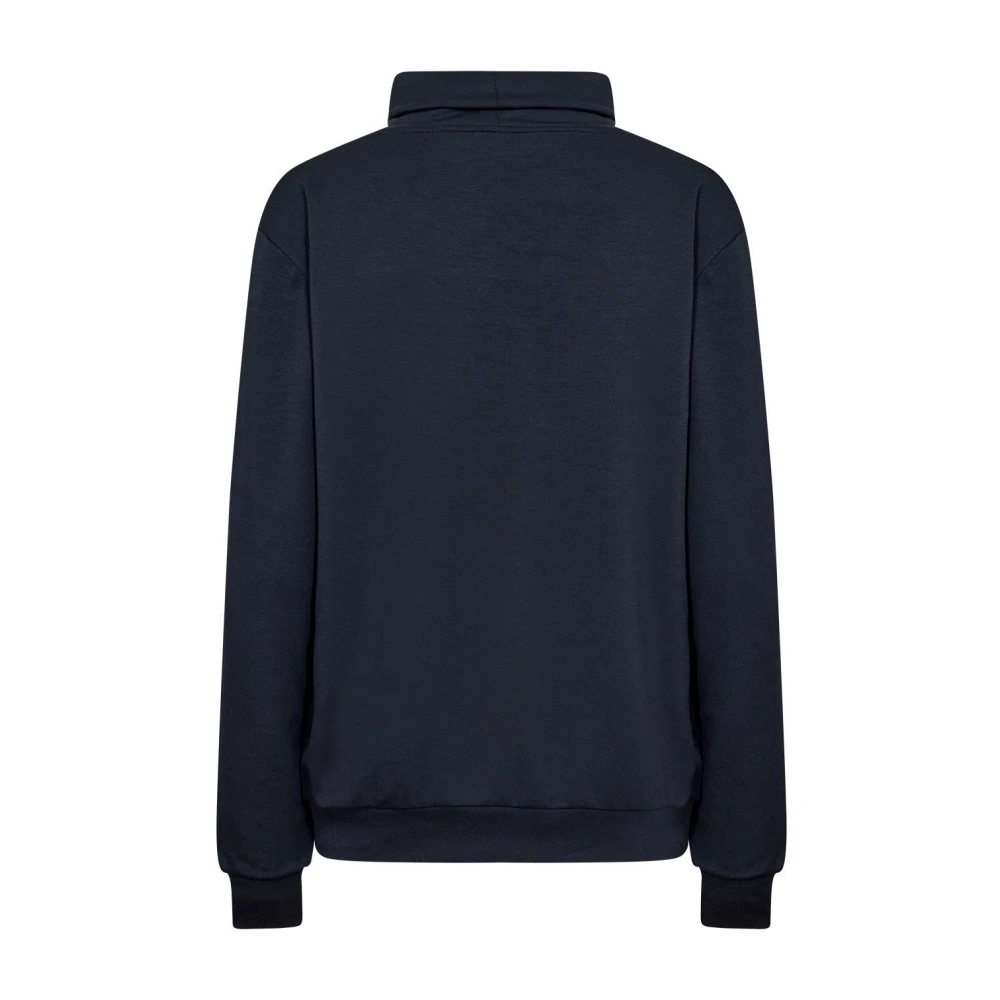 Soyaconcept Navy Comfortabele Sweater met Hoge Hals Blue Dames