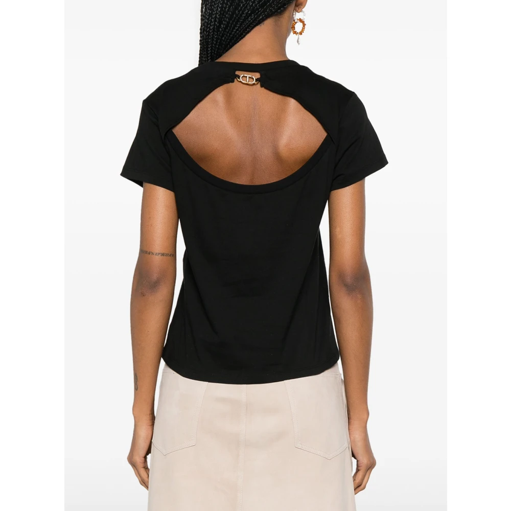 Twinset Zwarte T-shirts en Polos Black Dames
