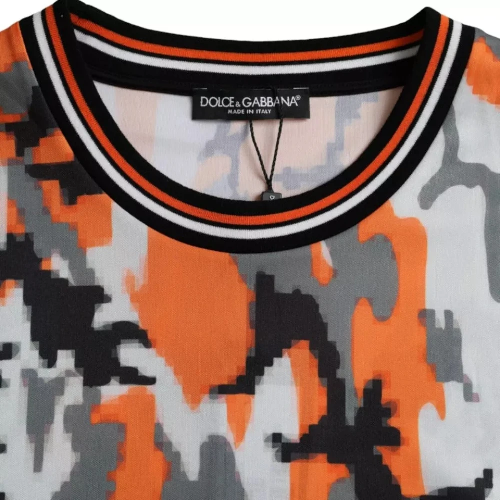 Dolce & Gabbana Camouflage Katoen Ronde Hals Heren T-shirt Multicolor Heren