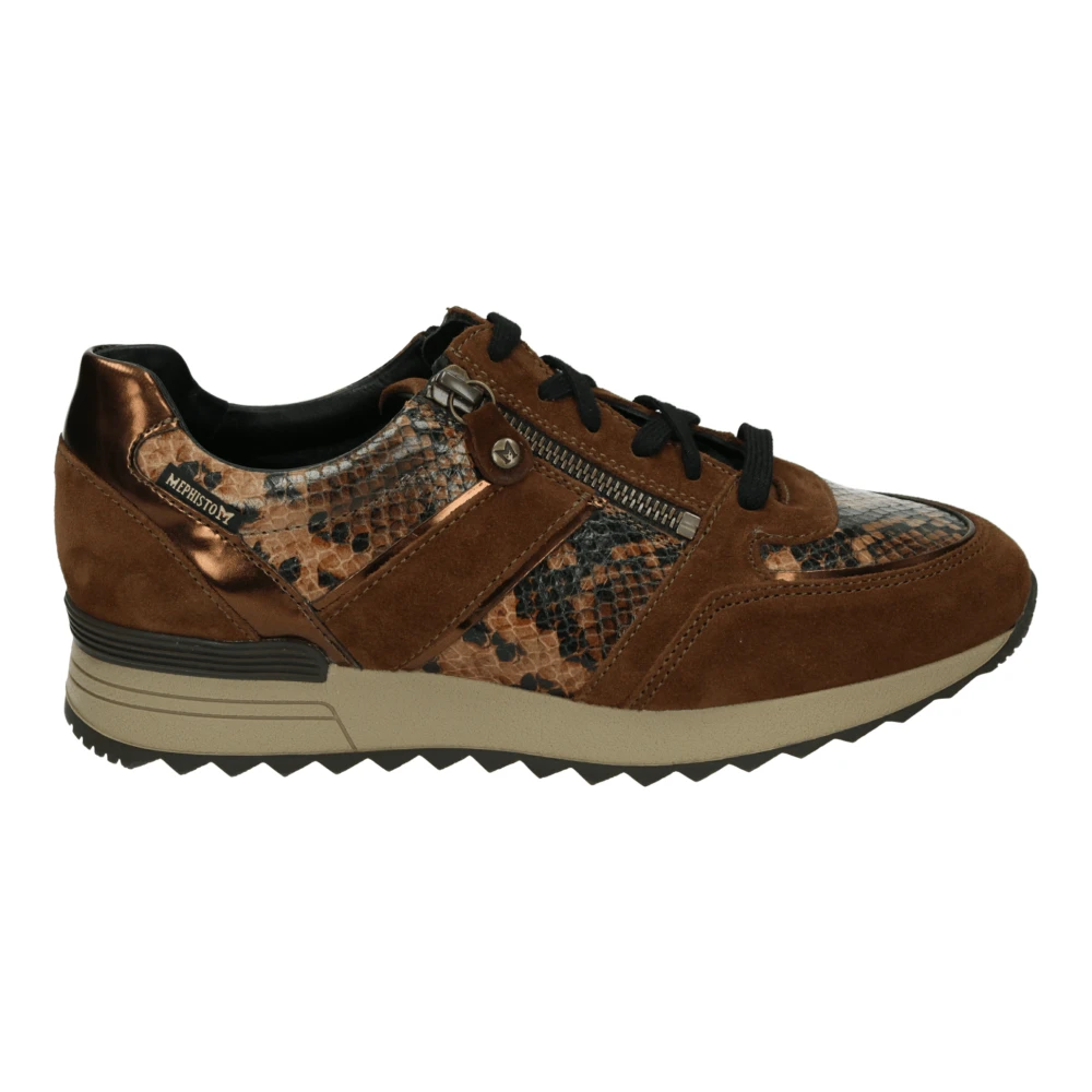 Mephisto Sportieve Lage Schoenen in Cognac Leer Dames Schoenen Bruin