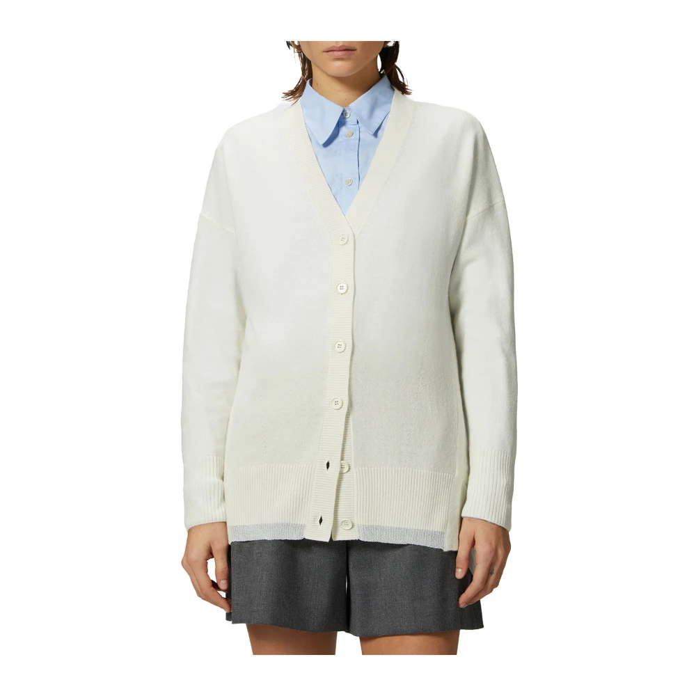 pinko Zachte Volume Witte Cardigan Sweater White Dames
