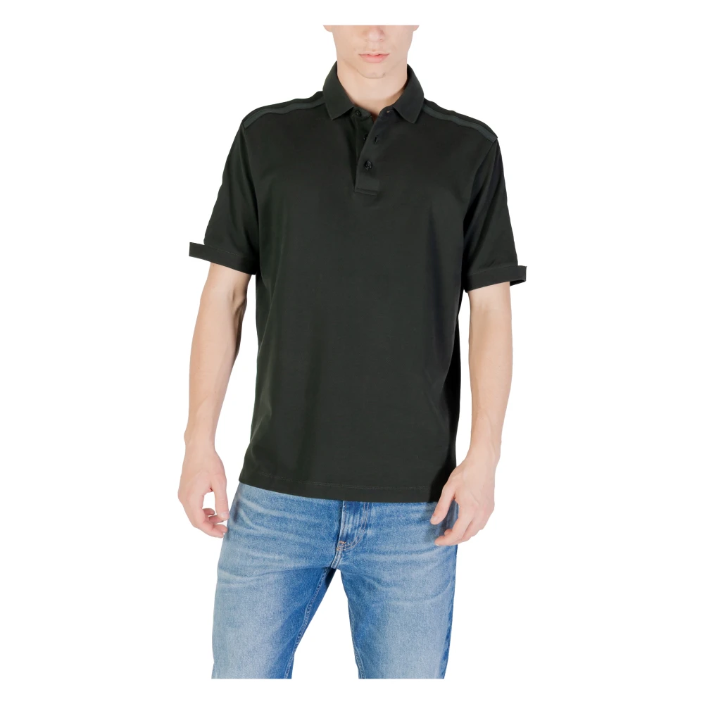 Armani Exchange Men's Green Elegant Polo Shirt For Medium