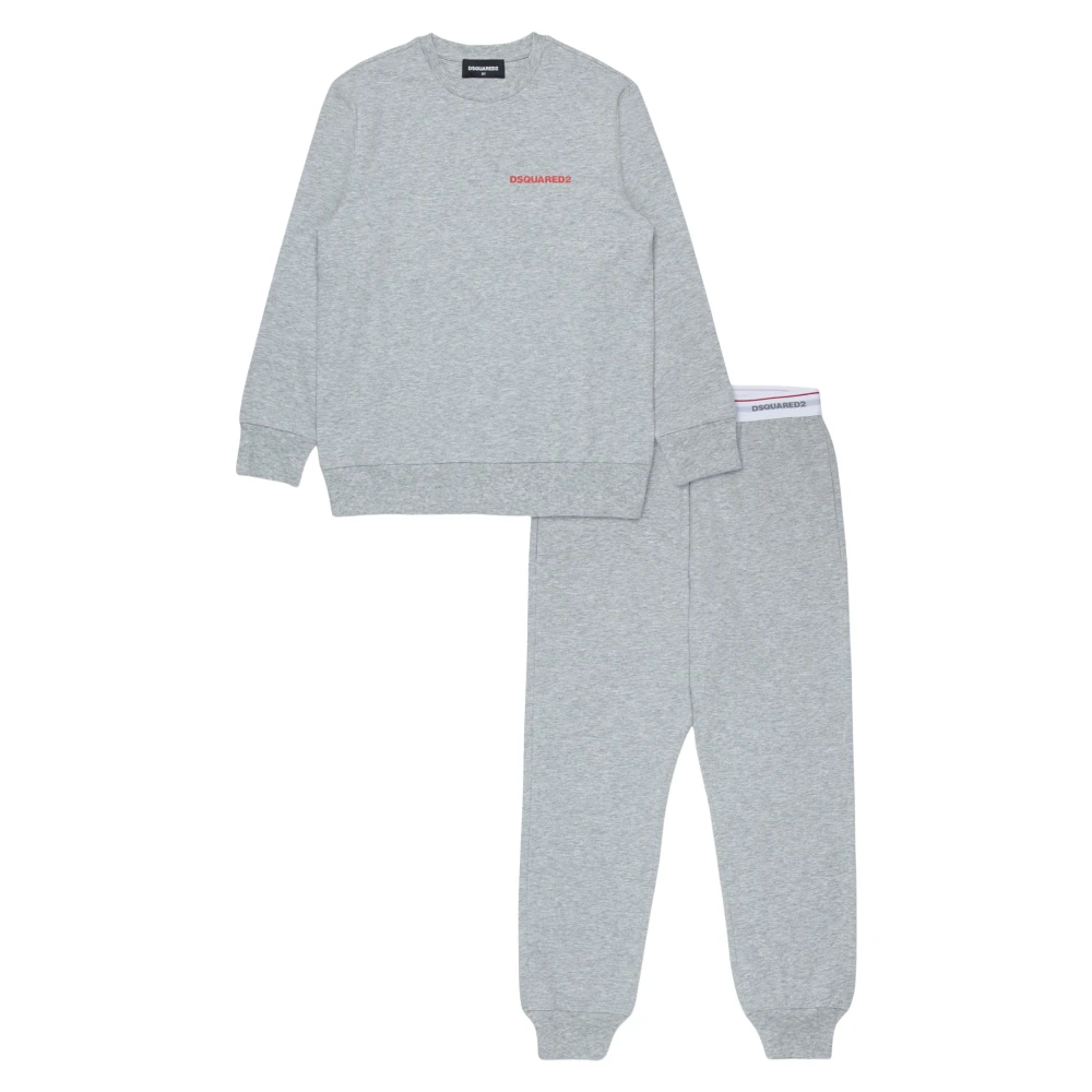 Dsquared2 Unisex Kids Gray Kids Sport Sets, 12 Y, Logo Pyjama Set