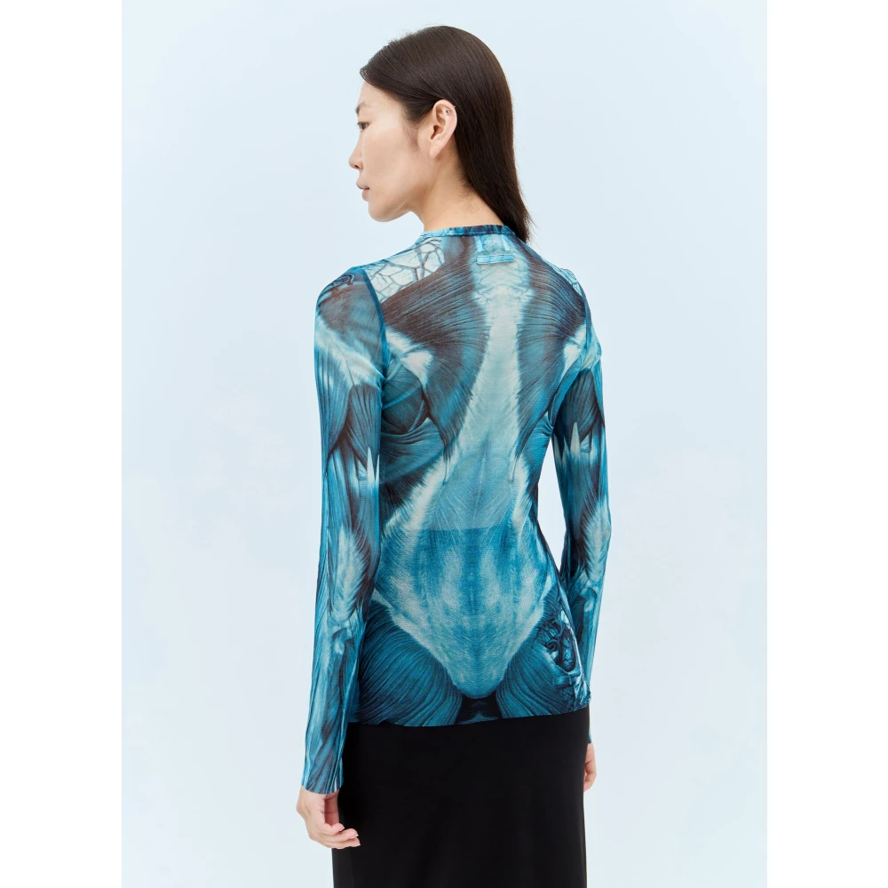 Jean Paul Gaultier Mesh Top Fashion Fiction Collection Blue Dames