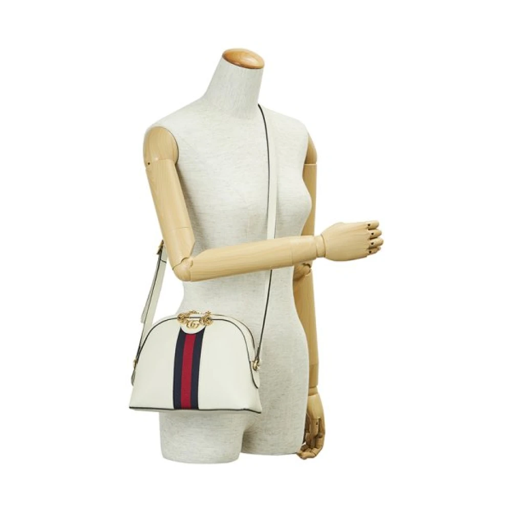 Gucci Ophidia Leren en Sherry Handtas White Dames