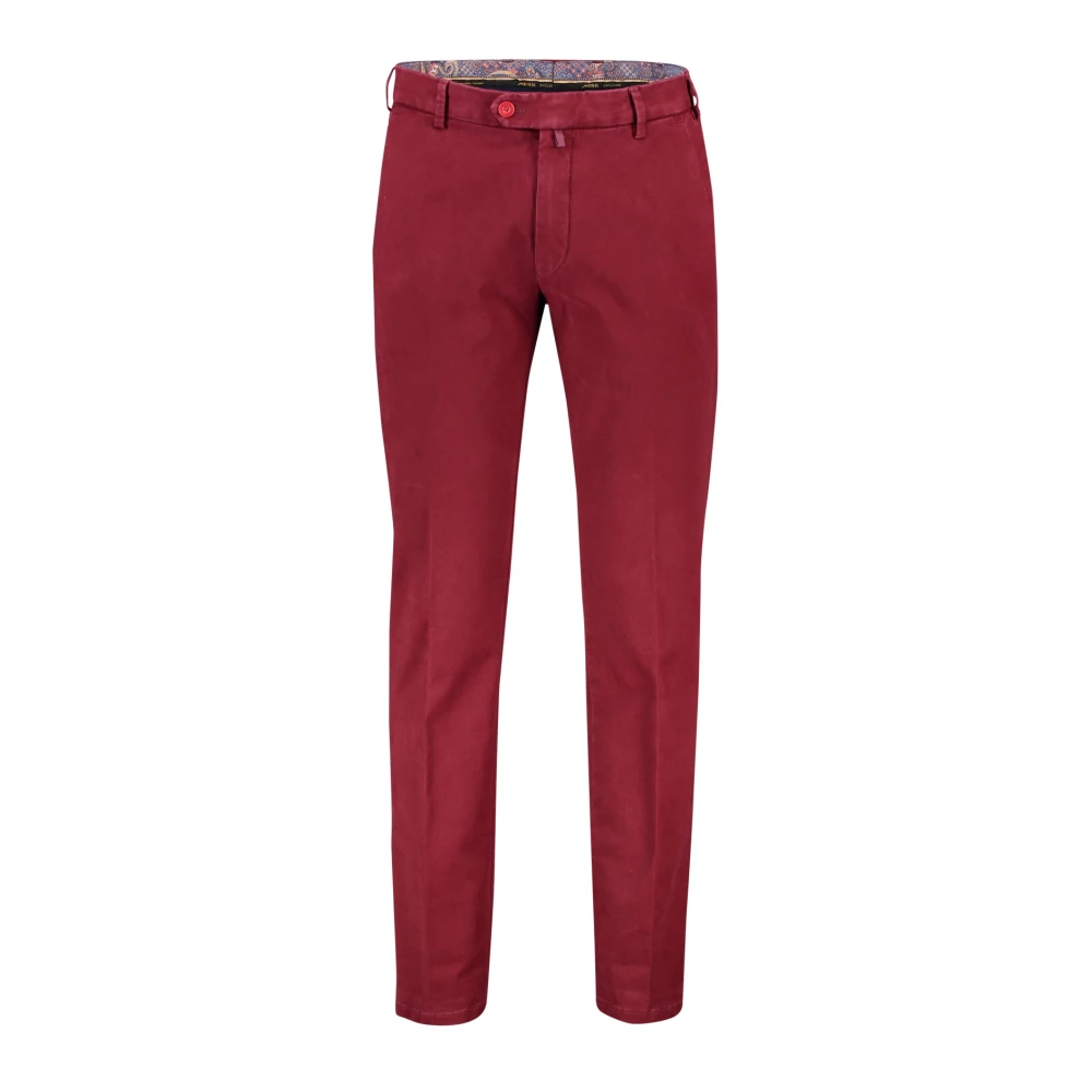 Meyer Katoenen Chino Broek Bordeaux Rood Red Heren