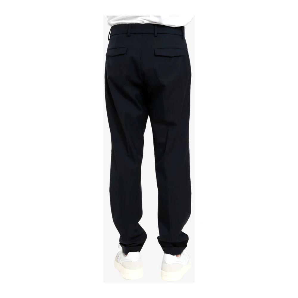 Cruna Blauwe Wollen Broek Tapered Fit Blue Heren