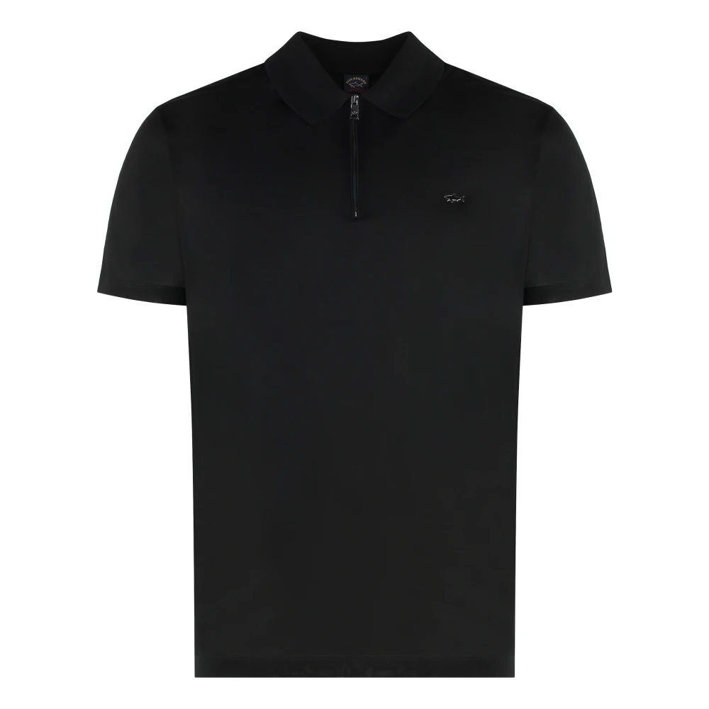 PAUL & SHARK Katoenen Half Zip Polo Shirt Black Heren