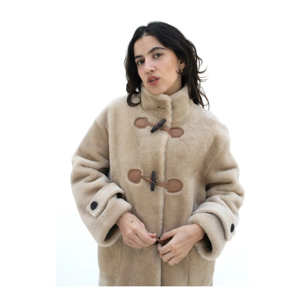 Just Things we Like Fufu Shearling Coat Brown Dames